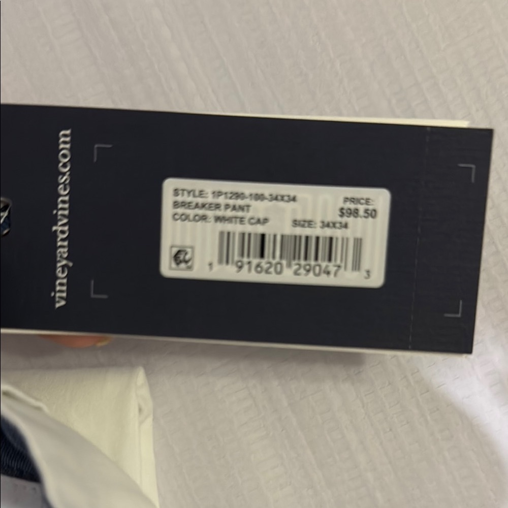 Vineyard Vines White Breaker Chino Pants 34x34 NWT - Picture 3 of 6